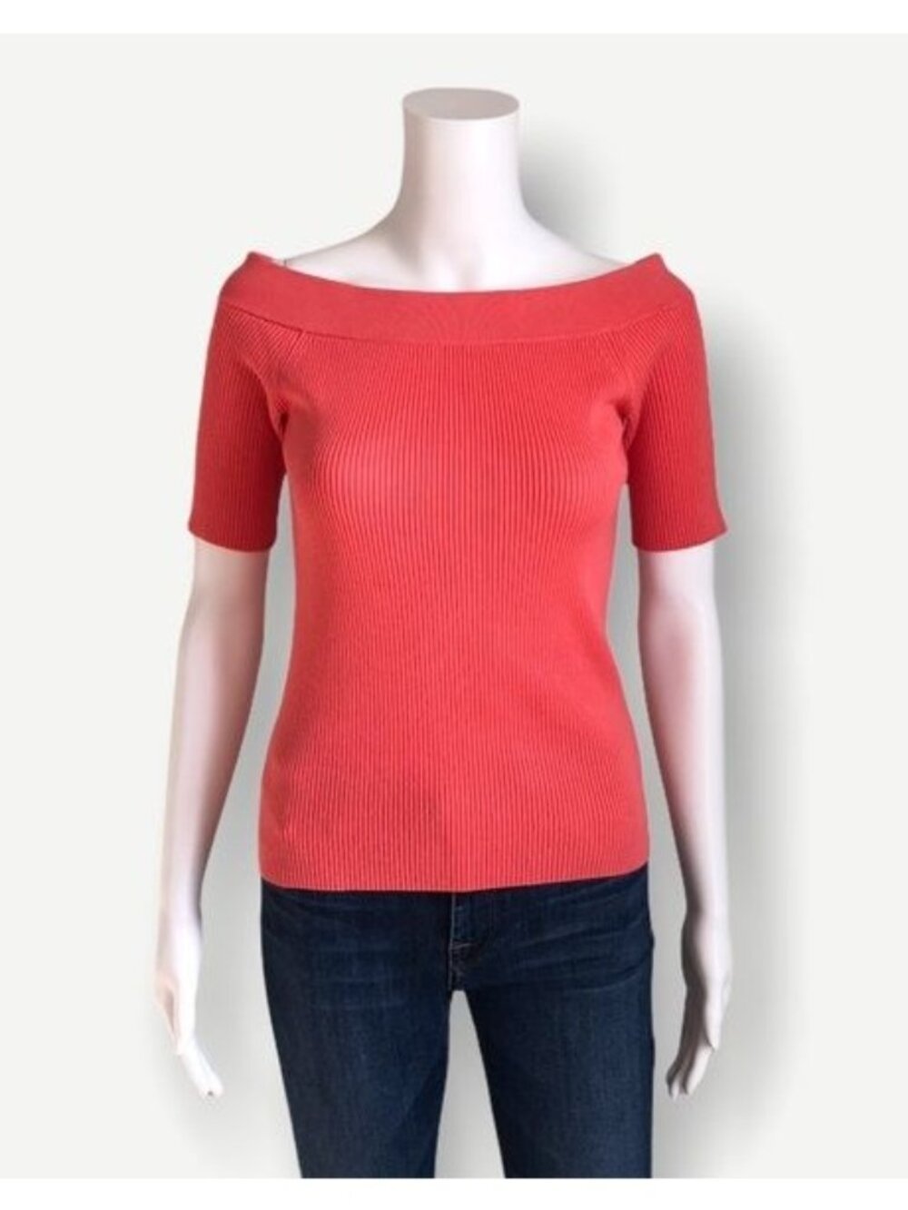 ANTHROPOLOGIE Ribbed Knit Off The Shoulder Top - S